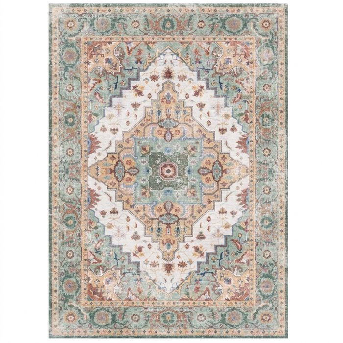 Sage Multicolor Vintage Persian-Style Washable Area Rug